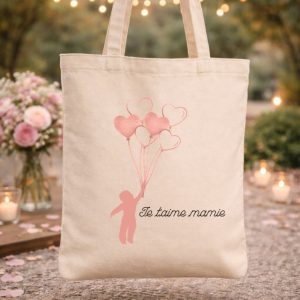 Tote bag je t'aime mamie