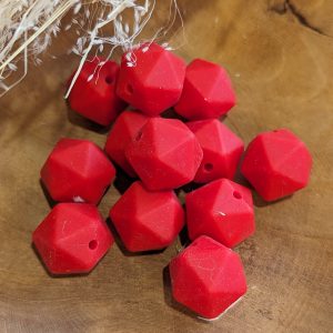 Perle octogonale rouge