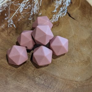 Perle octogonale rose poudré