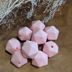 Perle octogonale quartz rose