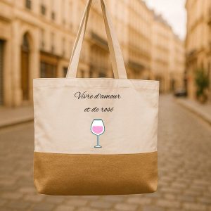 Sac shopping Vivre d'amour et de rosé