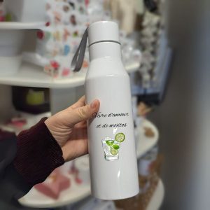 Gourde isotherme Vivre d'amour et de mojitos