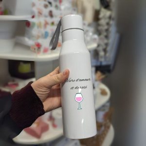 Gourde isotherme Vivre d'amour et de rosé