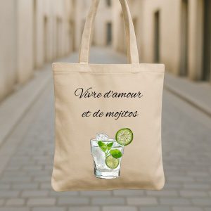 Tote bag Vivre d'amour et de mojitos