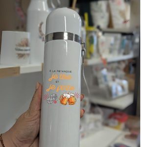 Thermos avec tasse intégrée Je tire et je pinte