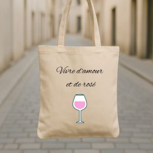 Tote bag Vivre d'amour et de rosé