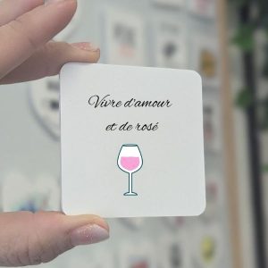 Magnet Vivre d'amour et de rosé