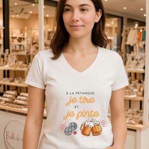 A la pétanque je tire et je pinte