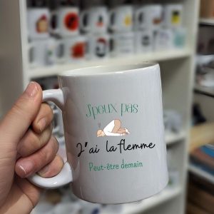 Mug J'peux pas j'ai la flemme, peut-être demain
